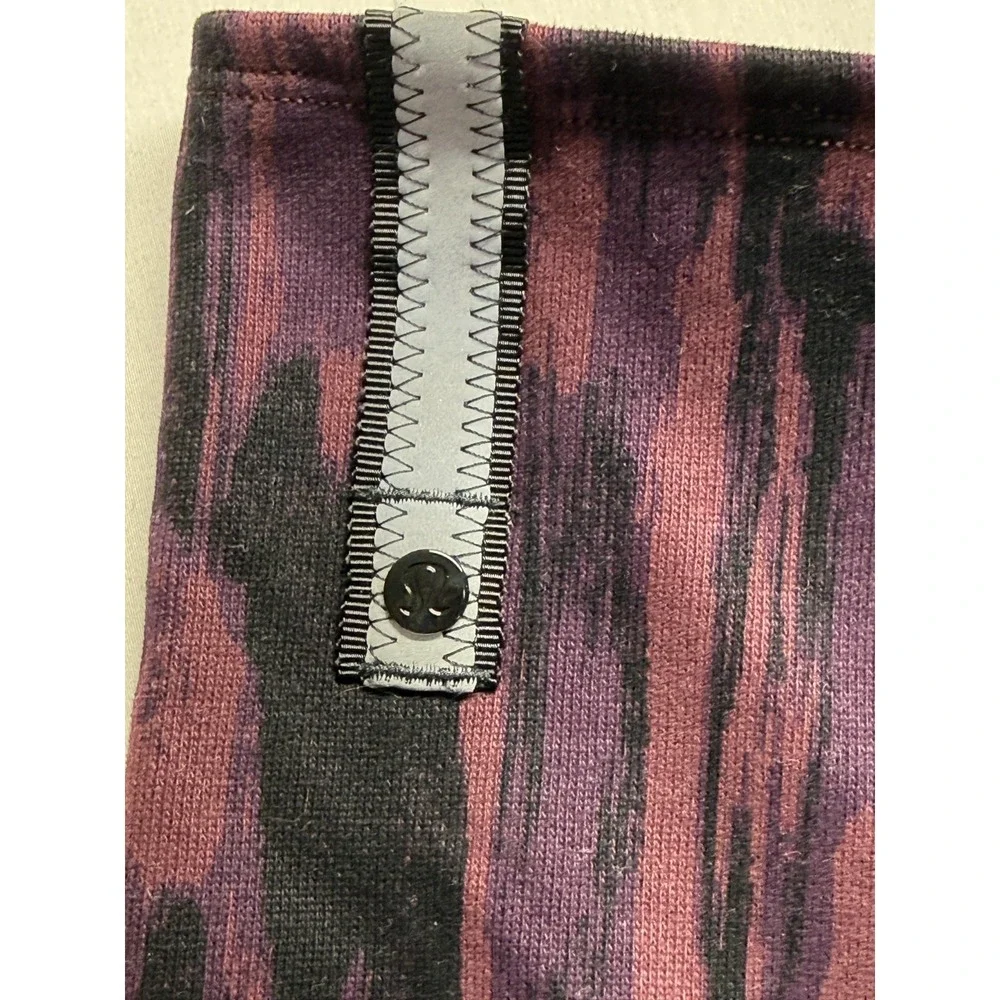 Lululemon Vinyasa Scarf Women OS Purple Black Ikat Stripe Cold Weather Cozy Soft